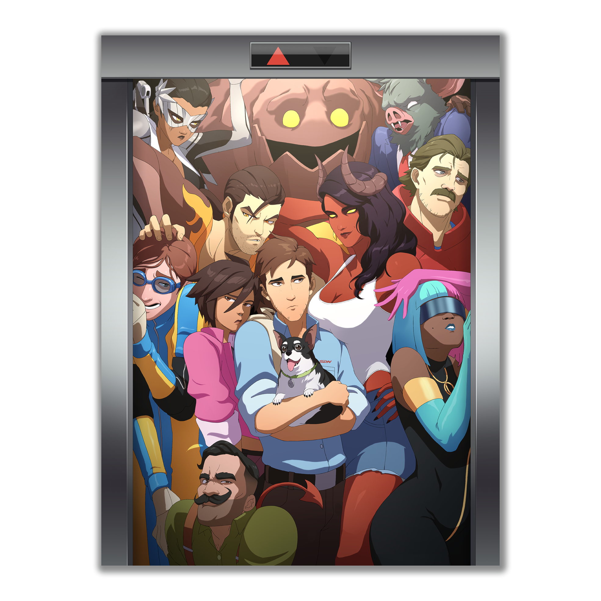 Z Team Elevator Art Print