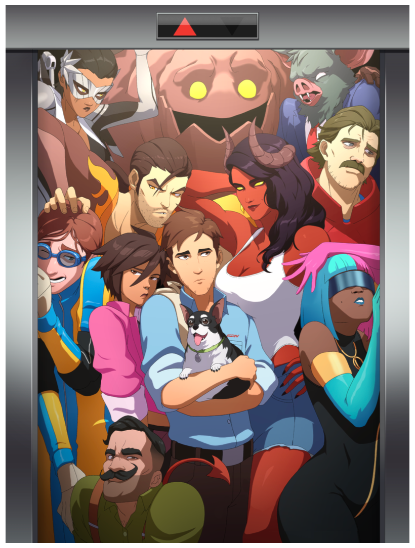 Z Team Elevator Art Print